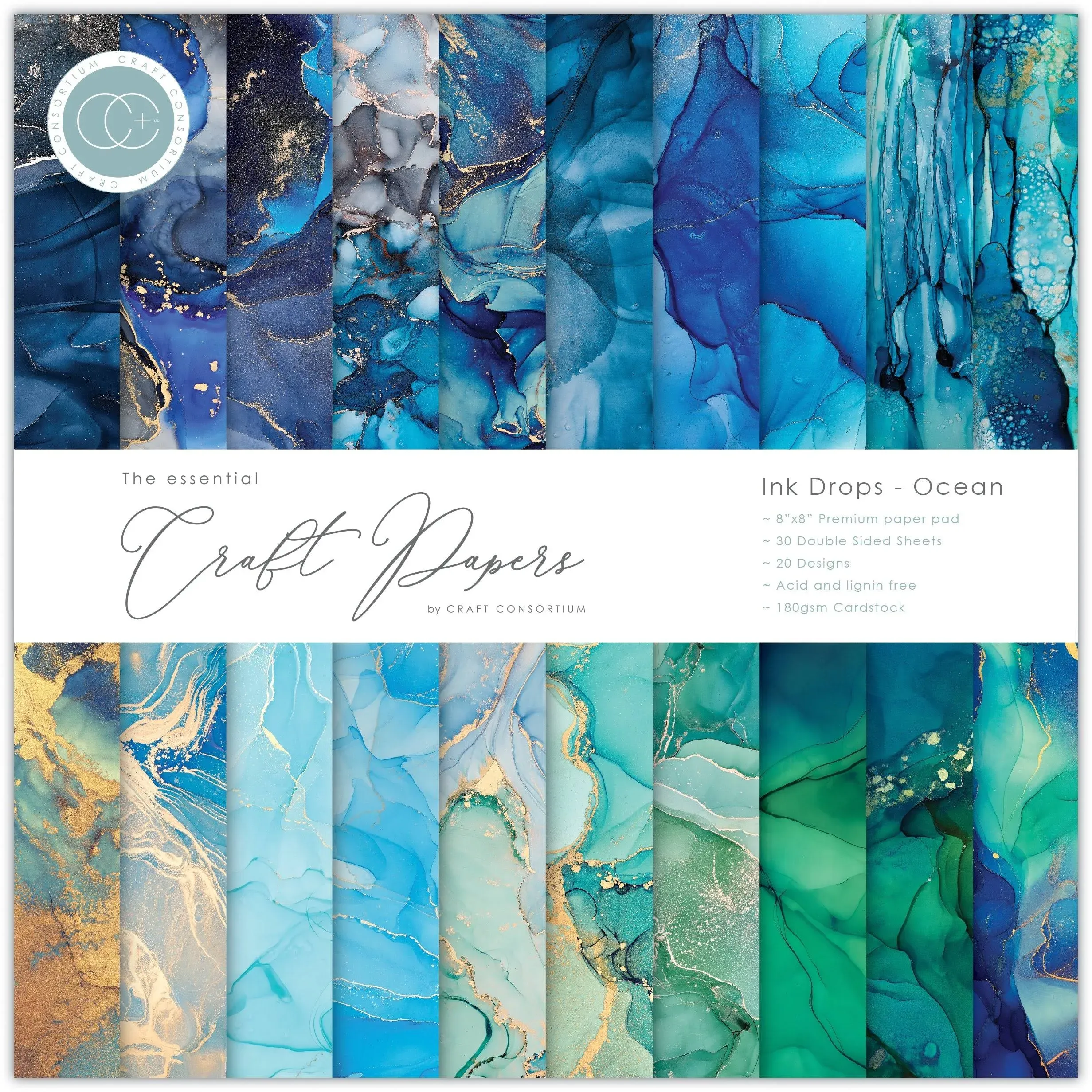 Craft Consortium Ink Drops Ocean Paper Pad