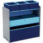 Children 6 Bin  Design and Store Multi-Bin Toy Storage Organizer Bins Grey/Blue