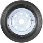 5.30x12 GlobalTrax Trailer Tire LRD on 5 Bolt White Solid Wheel