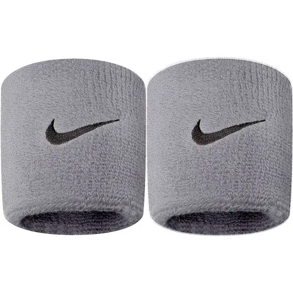 NEW - Single Wristband Nike Grey Swoosh Machine Washable Sweatband