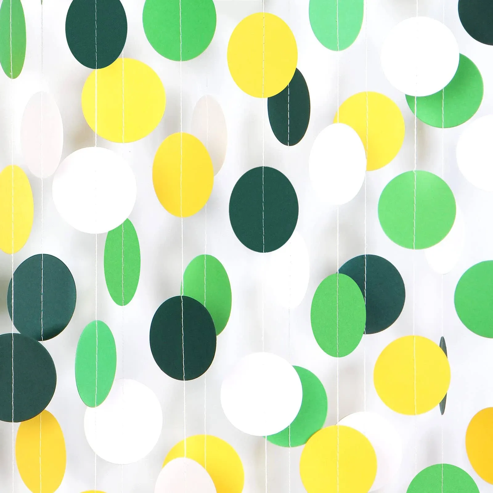 Yellow Green White Party-Decorati<wbr/>ons Garland - 52Ft Spring Summer Hanging Pap...