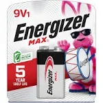 Energizer Max Alkaline 9 Volt Batteries, 1 Pack - 522BP