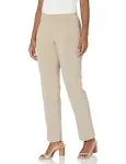 Multiples Slimsation Tan Pull-on Relaxed Leg Pant with Tummy Control Panel