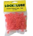 LockNLube Grease Fitting Caps (50 count) (Red)