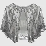 BABEYOND 1920s Shawl Wraps Sequin Beaded Evening Cape Bridal Shawl Bolero Flapper Cover Up