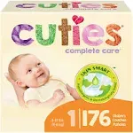 Cuties Complete Care Baby Diapers - Size 1, 176 Count