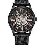 Stuhrling 3942M 3 Automatic Skeleton Stainless Steel Mesh Mens Watch