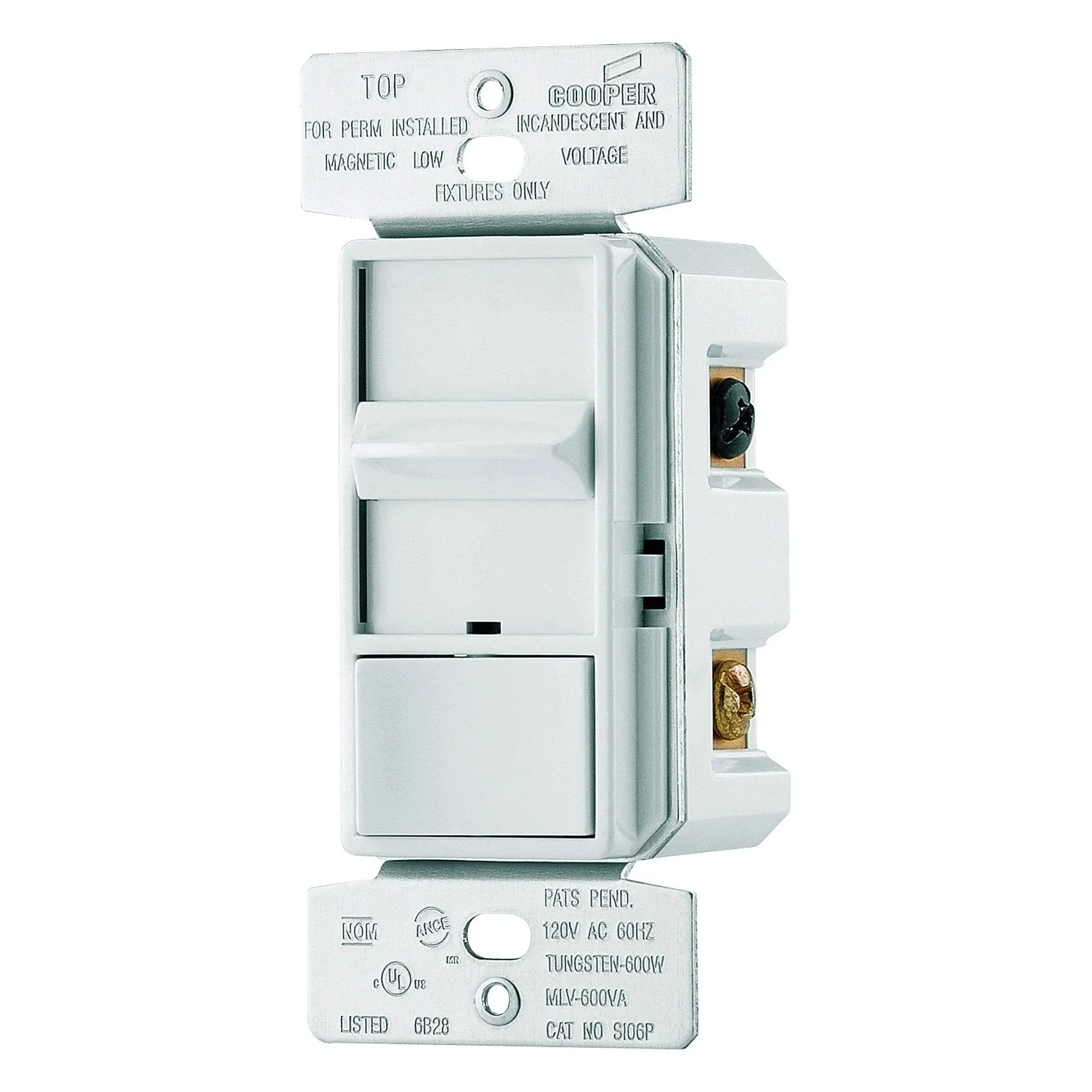 EATON SI06P-V-K Core Skye Preset Decorator Full Slide Dimmer, 600 W, 120 Vac, 1 Pole, Ivory