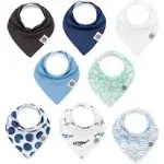 Parker Baby Bandana Drool Bibs - 8 Pack Baby Bibs for Boys, Girls, Unisex -Arctic Set