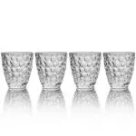 Mikasa Eau De Vie 4 Double Old Fashioned fine crystal Glasses 9-oz Each