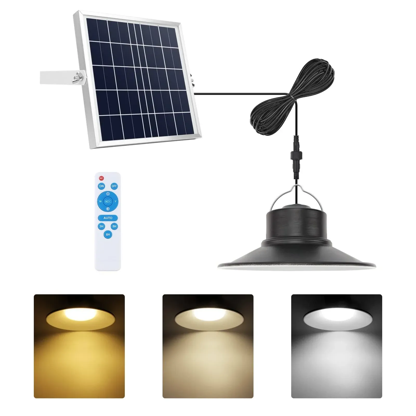 Solar Lights Outdoor, LED Solar Pendant Light Dimmable Lighting