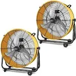 Simple Deluxe 24 Inch Heavy Duty Metal Industrial Drum Fan Air Circulation 2PACK