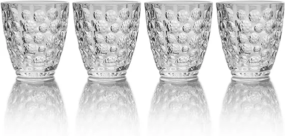 Mikasa Eau De Vie 4 Double Old Fashioned fine crystal Glasses 9-oz Each