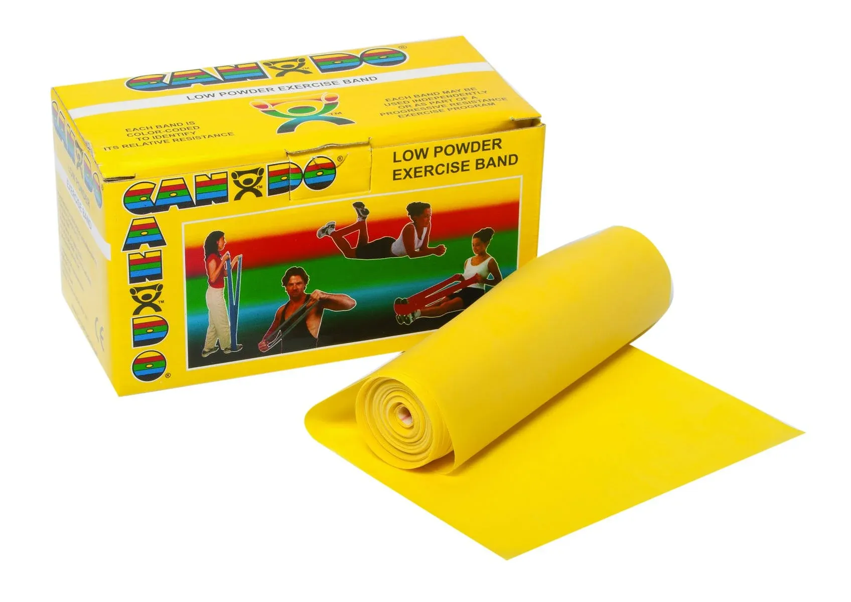 CanDo Low Powder Exercise Band - 6 yard rolls, 5-piece set