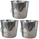 AmeriHome Stainless Steel 3 Piece Bucket Set