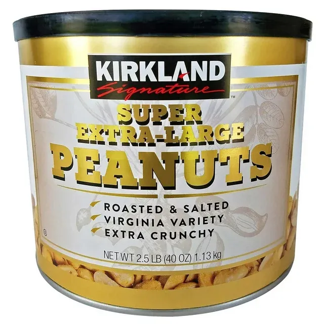 Kirkland Signature Extra-Large Peanuts Virginia Roasted Salted USA, 2.5 pounds