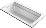 Kohler K-1948-0 White Archer 66 inch x 32 inch Drop-In Bath with Reversible Drain