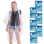 Disposable Rain Ponchos 6 Pack for Adults/Kids/Family Set-50% Thicker Emergency Ponchos