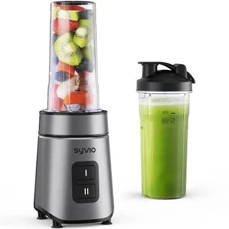 Syvio Blender for Shakes and Smoothies, Powerful Smoothie Blender, Personal Blender with 2 Speed Control, Smoothie Maker with 2 BPA-Free 20 Oz Portable Blender Cups, Nutritious Recipe