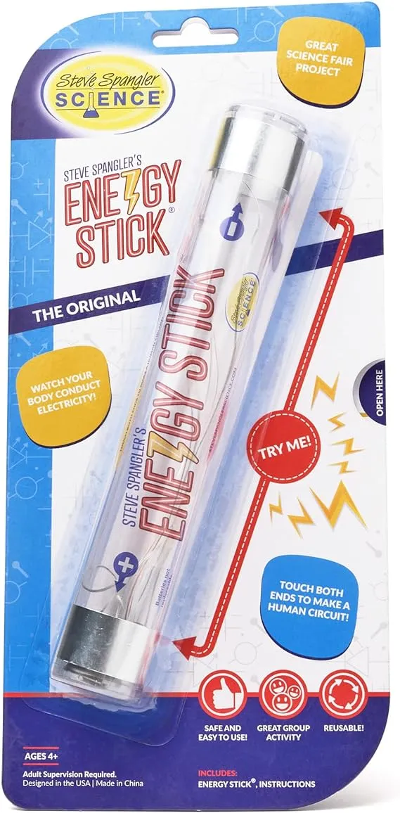 Steve Spangler Science Energy Stick – Fun Science Kits for Kids to Learn About Conductors of Electricity, Safe, Hands-On STEM Learning Toy, Independent or Group Activity for Classrooms or Home