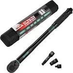 EPAuto 3/8-Inch Drive Click Torque Wrench, 10-80 ft-lb / 13.6-108.5 nm, Black