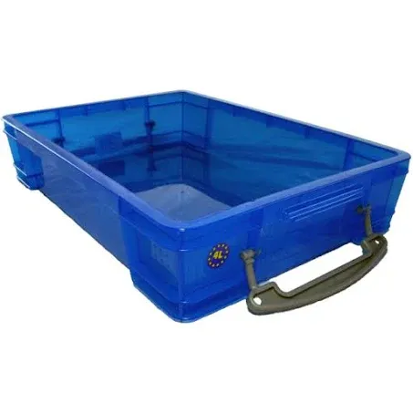 PlayTherapySupply Small 4 Liter Portable Sand Tray with Lid, Blue