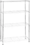 Amazon Basics 4-Shelf Adjustable Heavy Duty Steel Wire Rack Storage Shelving Organizer for Kitchen, Garage, 36" L x 14" W x 54" H, Chrome Silver