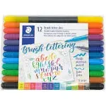 Staedtler Dual Ended Brush Lettering Pens 12pk