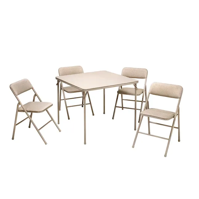 COSCO 5 Piece, Tan Folding Table and Chair Set.