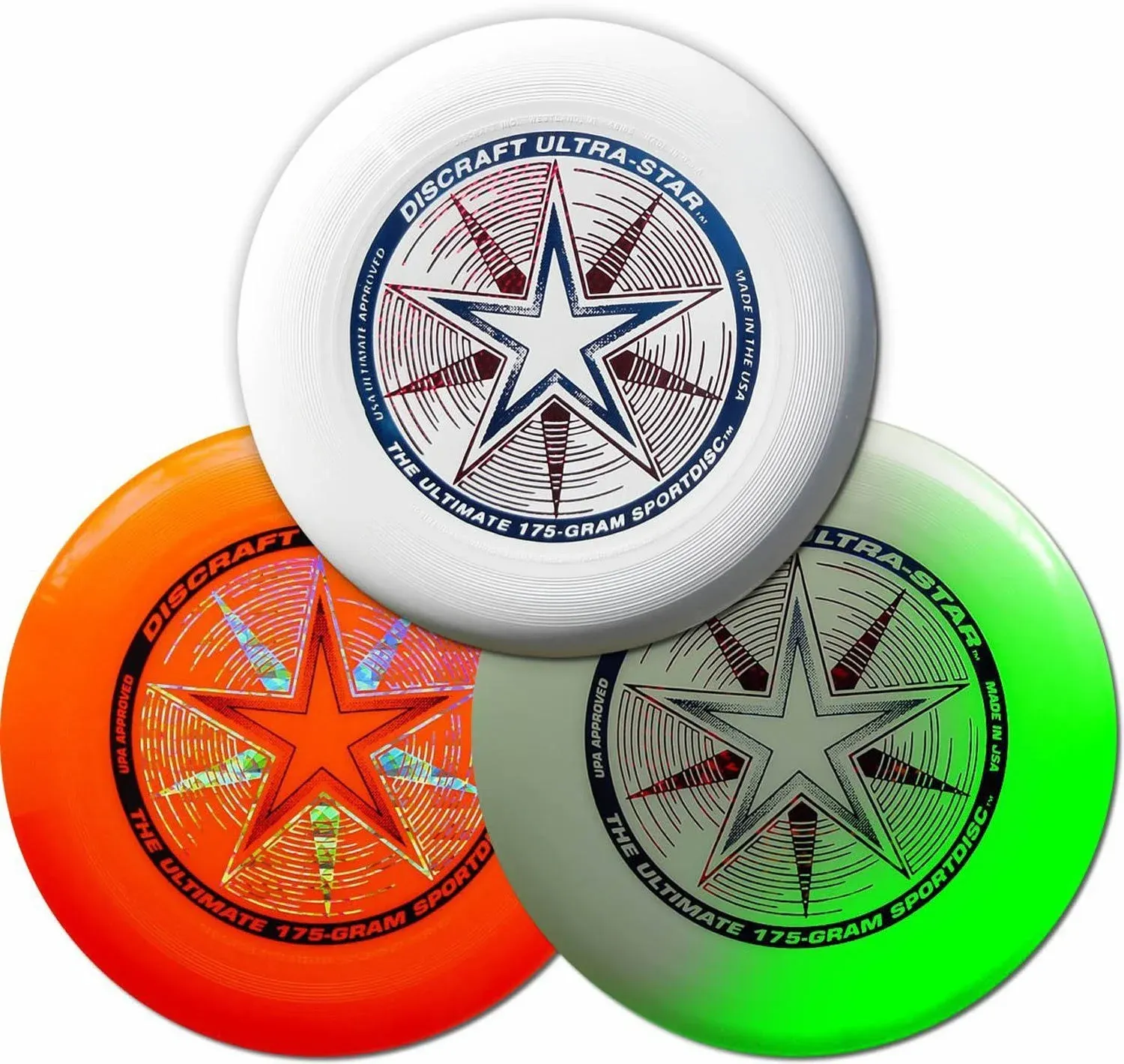 Discraft 175g Ultimate Disc Bundle (3 Discs) White, Orange &amp; Glow