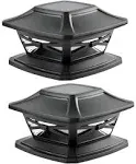 DaVinci Lighting Renaissance Solar Outdoor Post Cap Lights 4 Pack / Slate Black