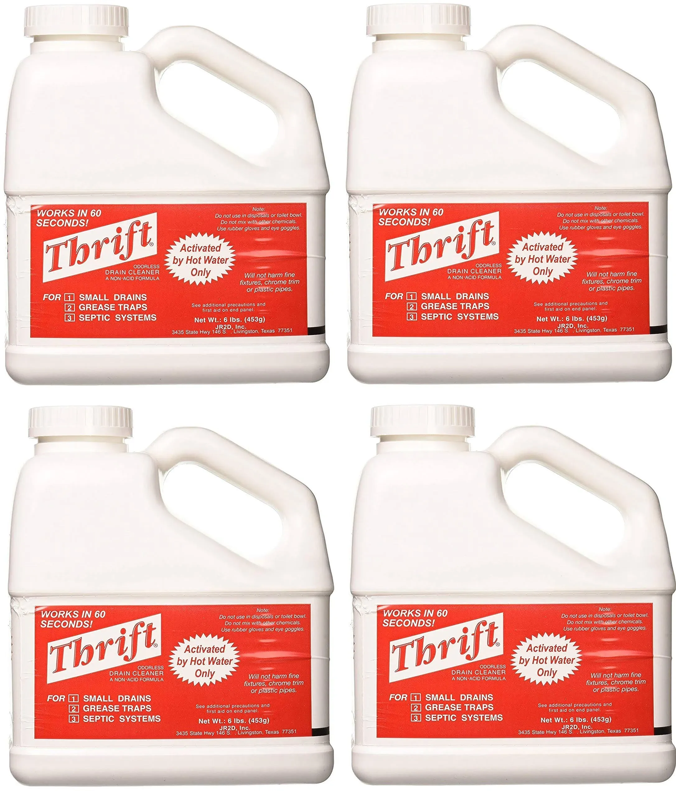 Thrift T-600 Alkaline Based Granular Drain Cleaner - 6 lb. (Pack of 4)