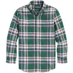 Vineyard Vines Kids' Plaid Stretch Flannel Button-Down Shirt in PLD Turf Green