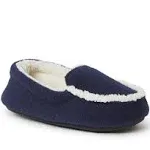 Dearfoams Kids' Hunter Felted Plaid Moccasin Slipper