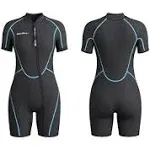 Seaskin Mens 3mm Shorty Wetsuit Womens Full Body Diving Suit Front Zip Wetsuit for Diving Snorkeling Surfing Swimming