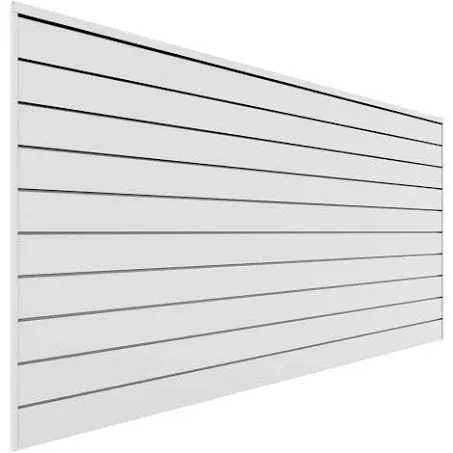 Proslat 8 ft. x 4 ft. PVC Slatwall (White)