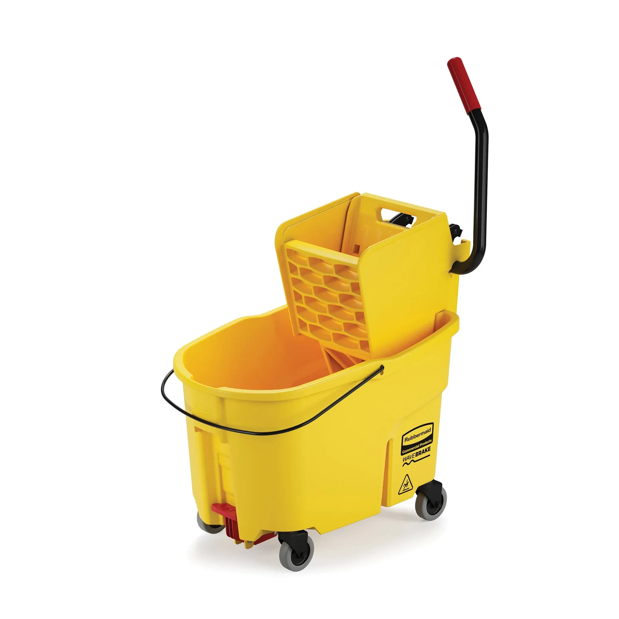 Rubbermaid WaveBrake 44 qt Bucket/Side Press Wringer, Yellow (RCPFG618688YEL)