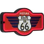 Route 66 LED Neon Sign Retro Home Decor (17” x 9.5” x 2”)