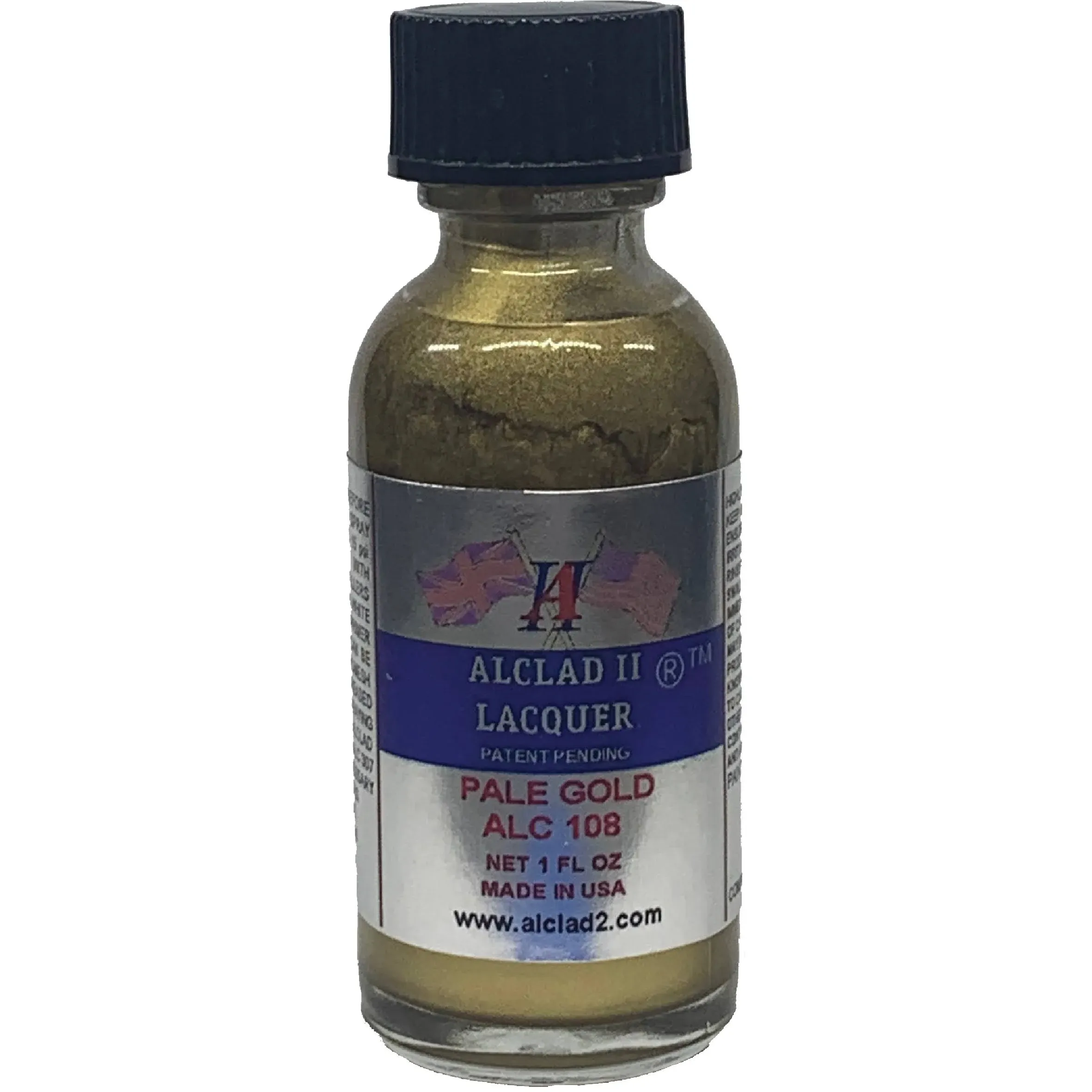 Alclad II Lacquers ALC108 Pale Gold 1oz RC Lexan Paint Bottle