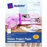 Avery Ink Jet Sticker Project Paper 3383 Sticker 14 Sheets 8 1/2 x 11&#034; Lot of 2