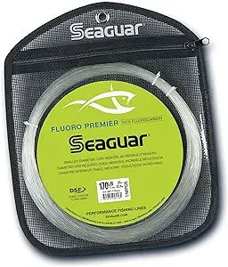 Seaguar Fluoro Premier Big Game Saltwater Fishing Line Shock Leader, 100% Fluorocarbon, Multiple Sizes