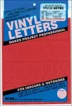 Permanent Adhesive Vinyl Letters & Numbers 2" 167-pkg-red