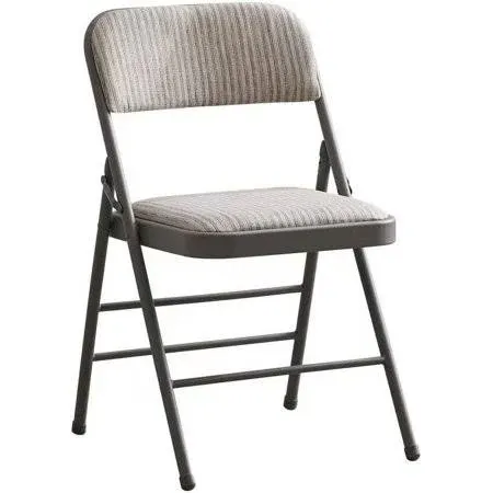 Amazing for less Pack of 4 (Fabric/Vinyl) Steel Frame Metal Foam Padded Folding Chairs (Black, Gray, White) (4-Pack - Fabric White)