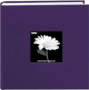 Fabric Frame Cover Photo Album 200 Pockets Hold 4x6 Photos, Grape Purple