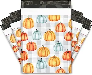 10x13 (100) Pumpkins Designer Poly Mailers Shipping Envelopes Premium Printed Bags