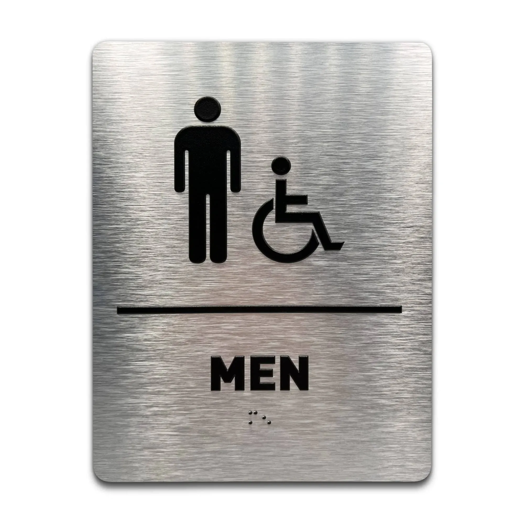 Men/Wheelchair Bathroom Sign by GDS - ADA Compliant, Wheelchair Accessible, R...