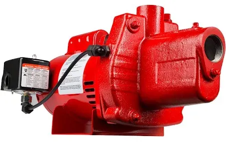 Red Lion RJS-100-PREM 1 HP, 23 GPM, 115/230 Volt, Premium Cast Iron Shallow Well Jet Pump, Red, 602208