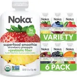 Noka Superfood Fruit Smoothie Pouches Variety Pack Healthy Snacks with Flax Seed