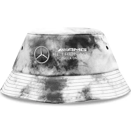 Mercedes AMG Petronas F1 Tie Dye Bucket Hat Grey 2023