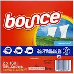 Bounce Fabric Softener Dryer Sheet Outdoor Fresh, 160 Sheets (Pack of 2)